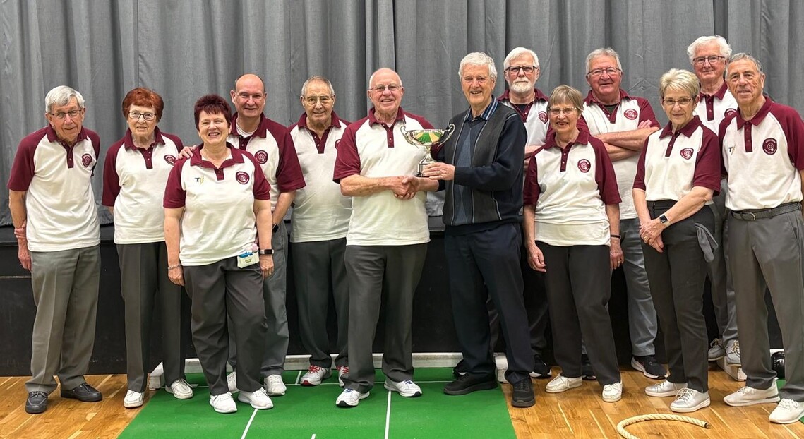 Two mat trophy presention